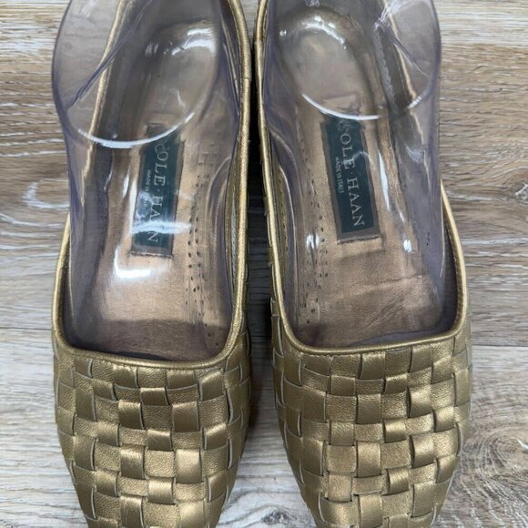 Cole Haan God Metallic Woven Leather Flats Women's Size 7 - Picture 2 of 6